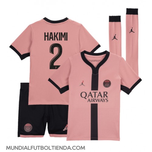 Camiseta Paris Saint-Germain Achraf Hakimi #2 Tercera Equipación Replica 2024-25 para niños mangas cortas (+ Pantalones cortos)